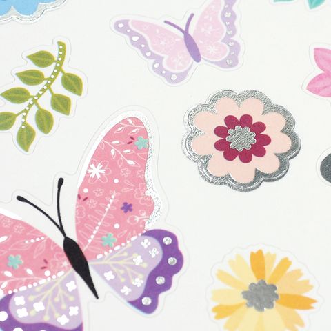 STICKERS FOIL BUTTERFLIES 1SH