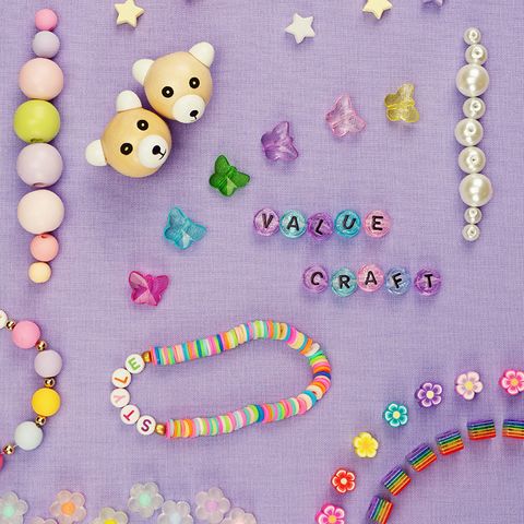 PLASTIC BEADS CLEAR BUTTERFLY MULTI 20G