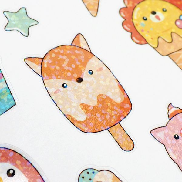 STICKERS IRRIDESCENT ICE CREAMS 1SH