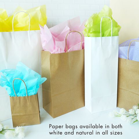 BOTTLE PAPER BAGS 38x15CM NATURAL 2PCS