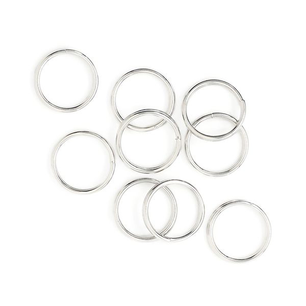 JF SPLIT RINGS 16MM SILVER 12PCS