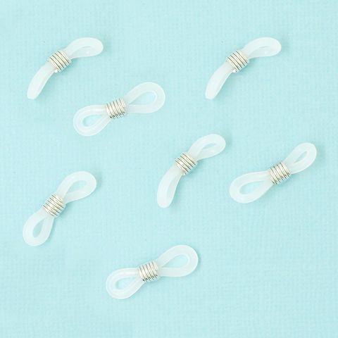 JF GLASSES CHAIN ENDS RUBBER CLEAR 10PCS