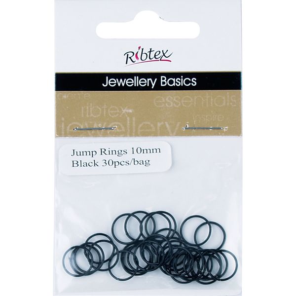 Jump Rings 10mm Black 30Pcs