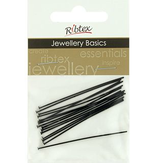 Head Pins 60mm Black 15Pcs