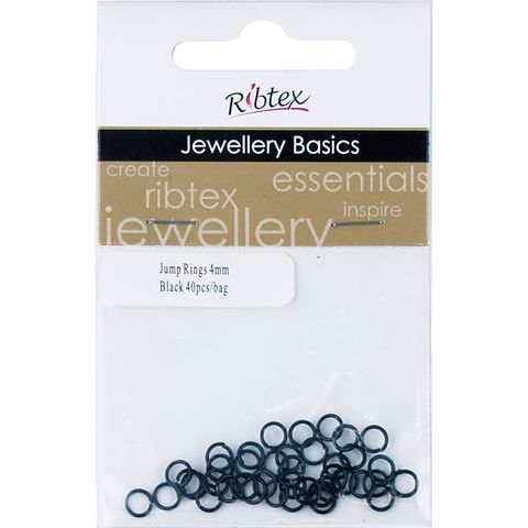 Jump Rings 4mm Black 40Pcs