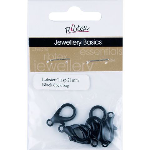 Clasp Lobster 21mm Black 6Pcs