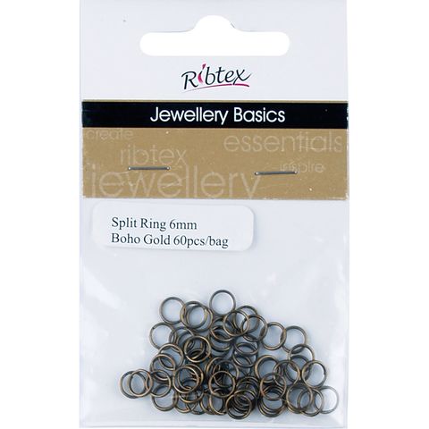 Split Rings 6mm Boho Gold 60Pcs