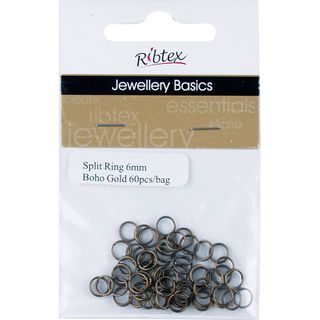 Split Rings 6mm Boho Gold 60Pcs