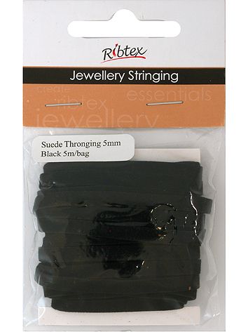 Faux Suede Thonging 5mm Black 5m