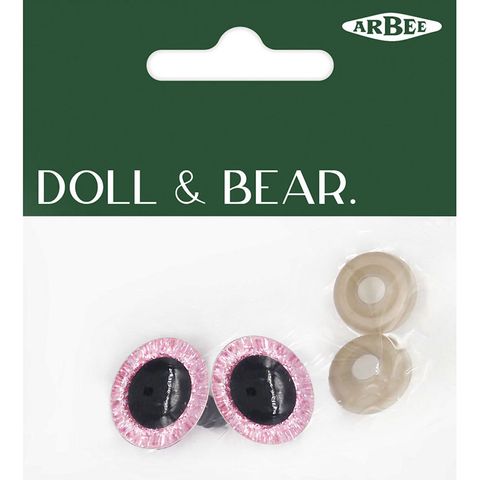 GLITTER BEAR EYES PINK 2PK