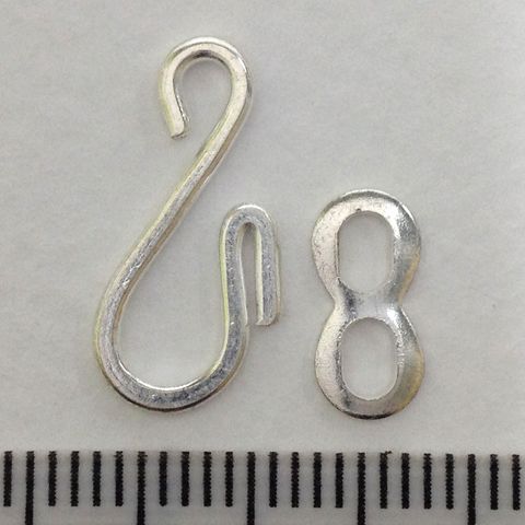 Clasp Hooks Silver Pkt 12