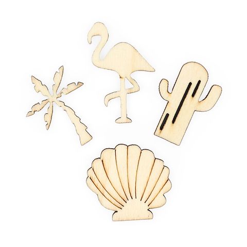 WOOD SHAPES BEACH 4PCS