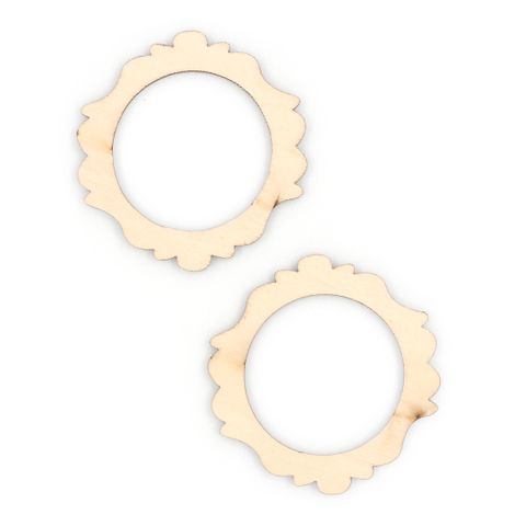 WOOD FRAME CIRCLE 2PCS