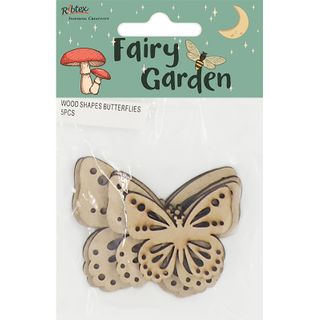 WOOD SHAPES BUTTERFLIES 5PCS