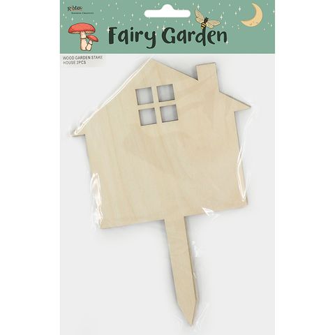 WOOD GARDEN STAKE HOUSE 2PCS