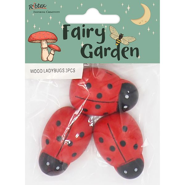 WOOD LADYBUGS 3PCS Arbee Craft