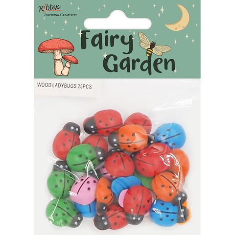 WOOD LADYBUGS 25PCS