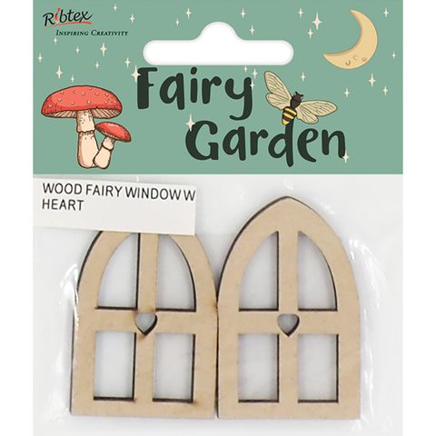 WOOD FAIRY WINDOW W HEART