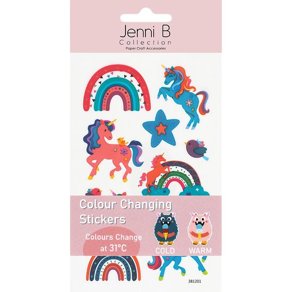 JB COLOUR CHANGING STICKERS UNICORNS