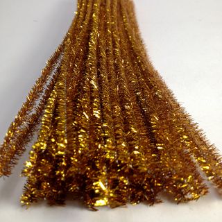 Chenille Tinsel 6mm Gold Pkt 50