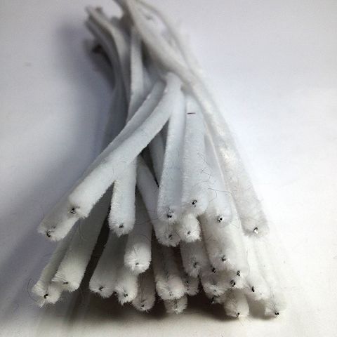 Chenille Sticks 6mm White Pkt 30