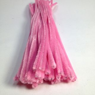 Chenille Sticks 6mm Baby Pink Pkt 30