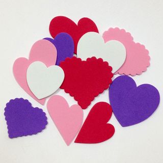Craft Foam Cut-Outs Hearts 12Pcs
