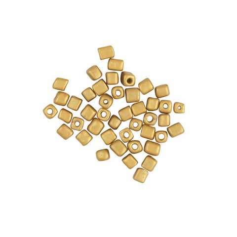 Bead Glass Seed 3.8Mm Square Gold 25G