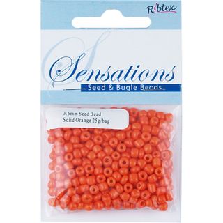 Bead Glass Seed 3.6Mm Solid Orange 25G