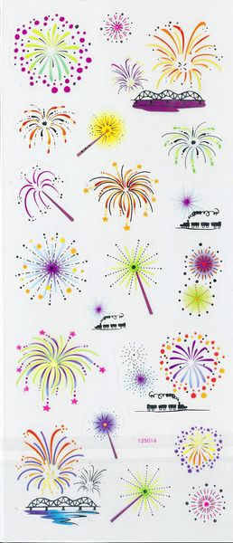 Stickers Transparent Fireworks