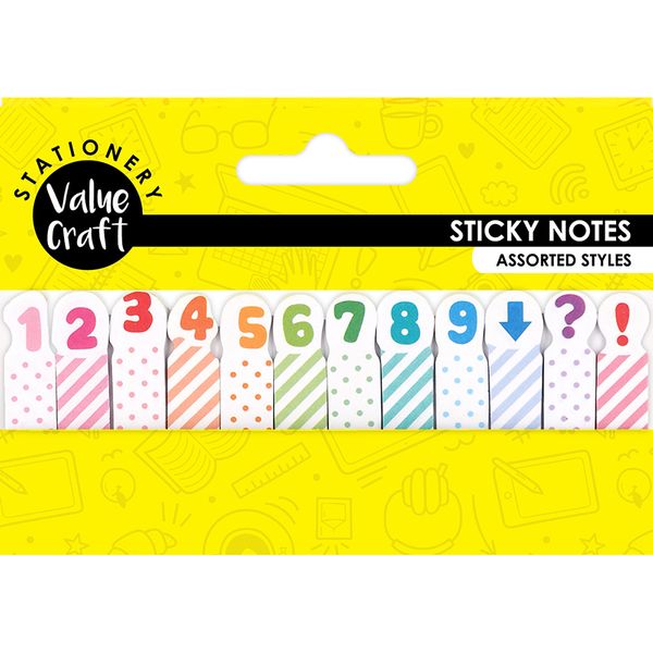 STICKY MARKER TABS NUMBERS 12PCS