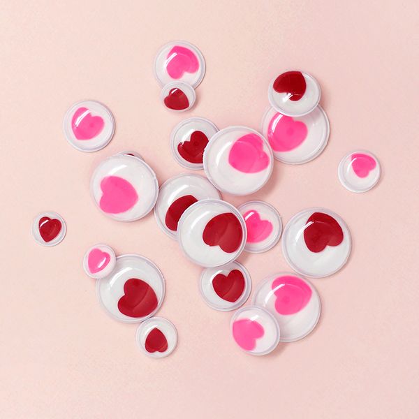 CRAFT JOGGLE EYES ADHESIVE HEARTS 52PCS