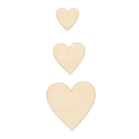 EMB WOOD HEARTS 3 SIZES 60PCS