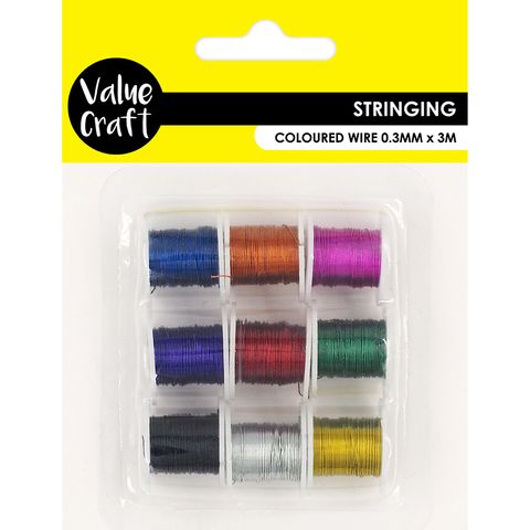 JF 9PC METALLIC COLOURED WIRE 3M