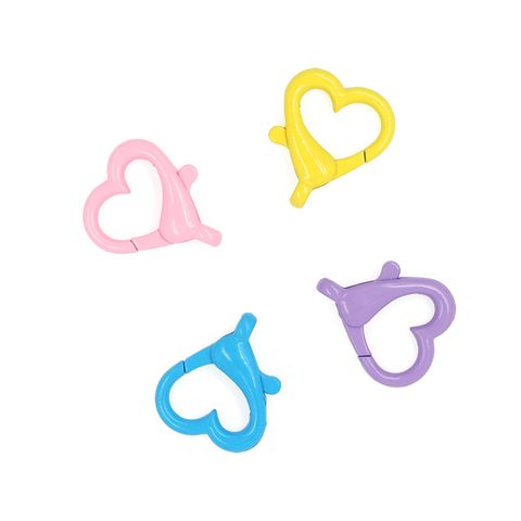 METAL LOVEHEART LOBSTER CLASPS 4PCS