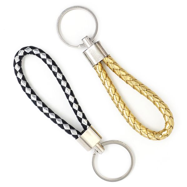 WOVEN PU KEYCHAINS METALLIC 2PCS