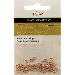 Jump Rings 4mm Rose Gold 40Pcs