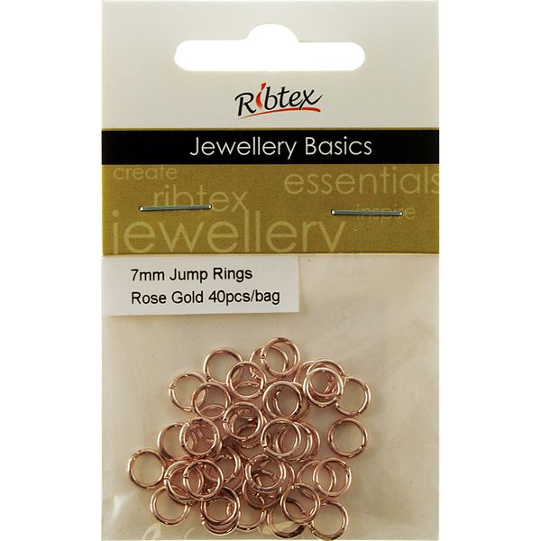 Jump Rings 7mm Rose Gold 40Pcs