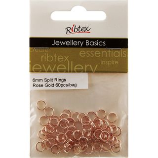 Split Rings 6mm Rose Gold 60Pcs