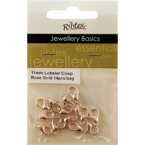 Lobster Clasp 11mm Rose Gold 14Pcs