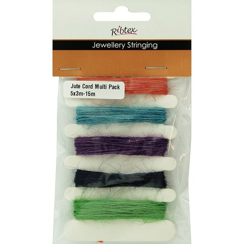 Jute Cord Multi Pack Brights 5X3m 15m