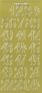 Stickers Numbers 1 to 24 Gold