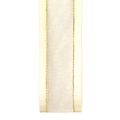 RIB 22MM SATIN EDGE SHEER CREAM-GOLD 23M