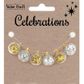 XMAS STAR GOLD SILVER BAUBLE BEADS 6PC