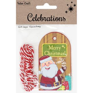 XMAS GIFT TAGS PLAYFUL 2 DESIGNS 10PC