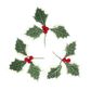 XMAS LARGE HOLLY LEAF RED BERRY 4PCS