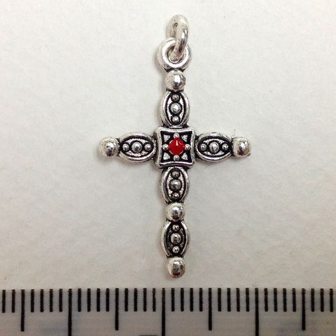 Metal Charms Cross Silver Medium Pkt2