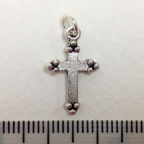 Metal Charms Cross Silver Small Pkt2