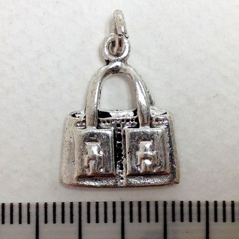 Metal Charms Handbag Silver Medium Pkt2