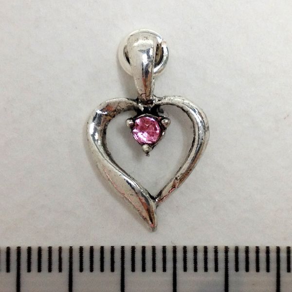 Metal Charms Heart Silver Small Pkt2